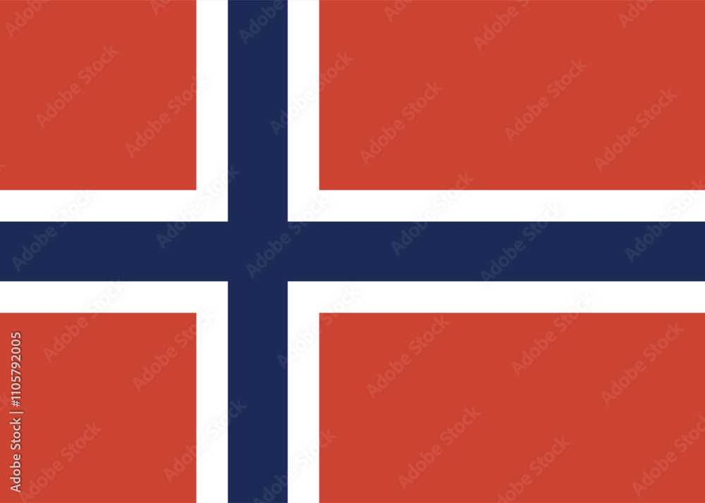 Norway flag with a vibrant red background and blue cross design showcasing national pride. Vector image. Norway flag with a vibrant red background and blue cross design showcasing national pride. Vector image.