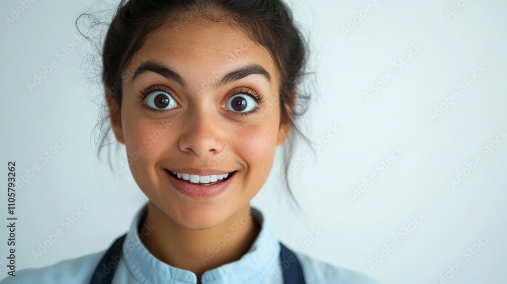 Smiling woman in chef's uniform in bakery Smiling woman in chef's uniform in bakery