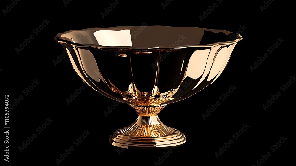 Elegant Gold Goblet on Pedestal Displayed