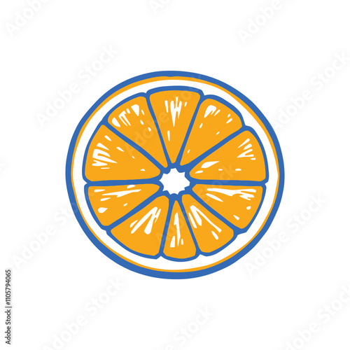 Fresh Orange slice isolated on white background