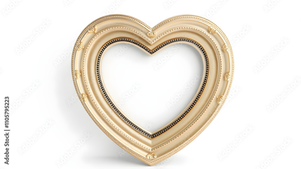 A heart-shaped picture frame with a photo slot, isolated on white A heart-shaped picture frame with a photo slot, isolated on white