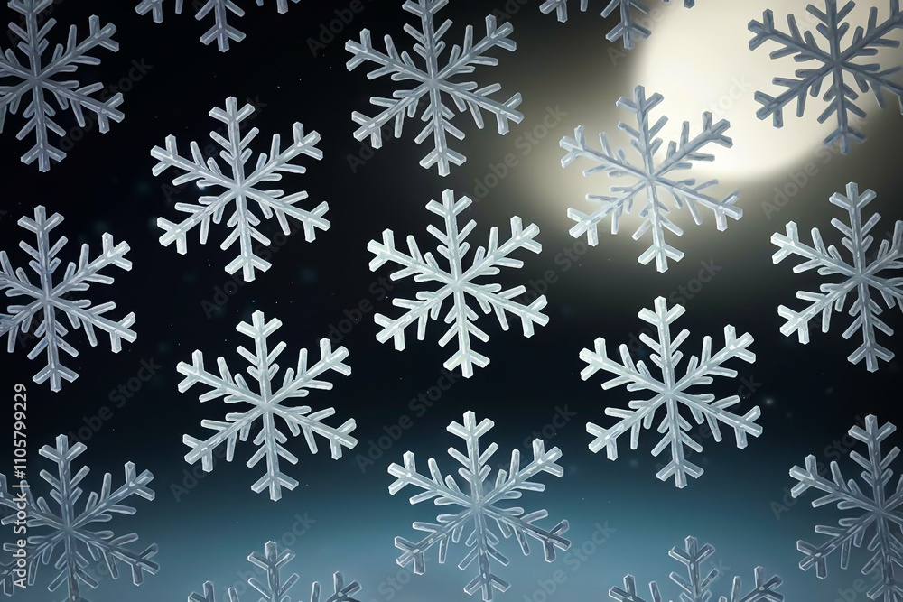 Snowflakes close-up. New Year card falling snowflakes on dark background close-up. Snowflakes close-up. New Year card falling snowflakes on dark background close-up.