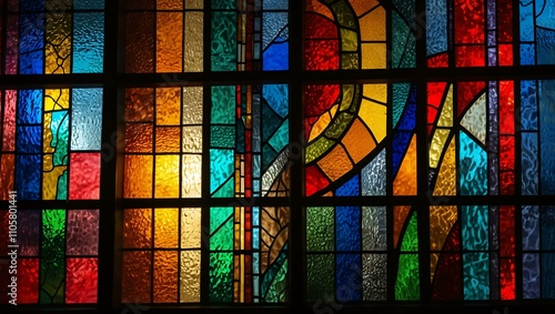 Wallpaper Mural Colorful stained glass window with light reflections. Torontodigital.ca