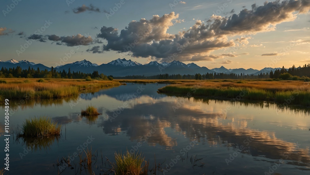 Fototapeta premium Columbia Wetlands in British Columbia, Canada.