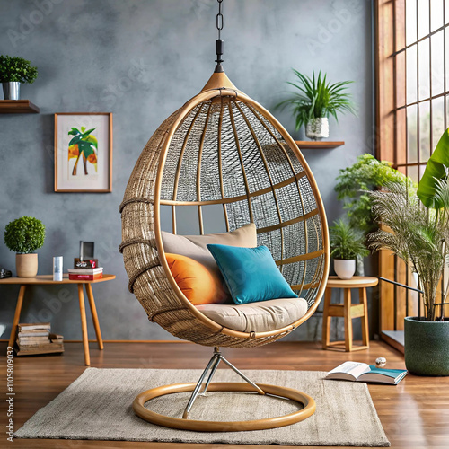 A comfortable hanging swing chair (jhoola) designed for adults, photo