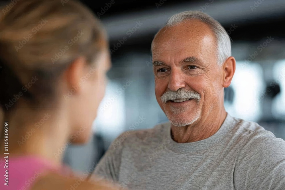 A senior man exudes joy and energy while engaging with his trainer during a workout, highlighting the importance of fitness and companionship at any age. A senior man exudes joy and energy while engaging with his trainer during a workout, highlighting the importance of fitness and companionship at any age.