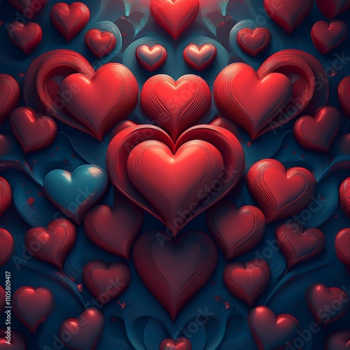 red hearts background wallpaper template graphic resource
