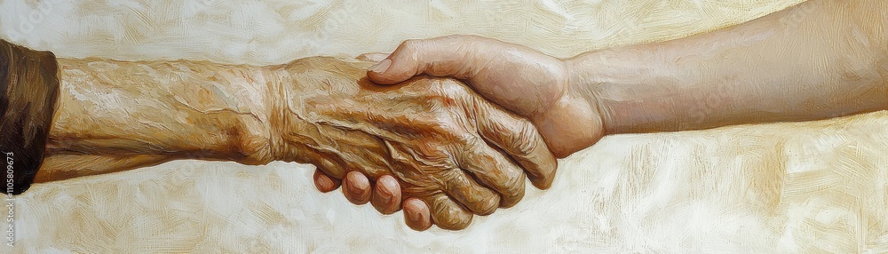 A close-up of two hands shaking, symbolizing agreement, connection, and mutual respect between generations or cultures. A close-up of two hands shaking, symbolizing agreement, connection, and mutual respect between generations or cultures.