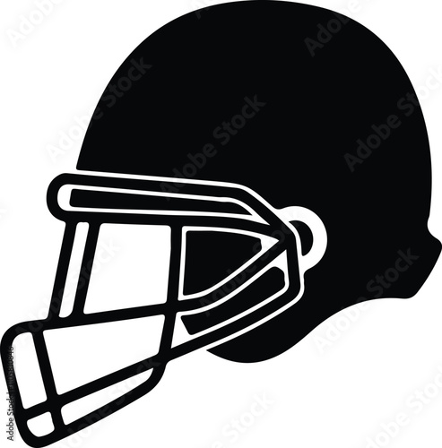 american football helmet silhouette style icon design, Sport hobby competition game training equipment tournement and play theme Vector illustration