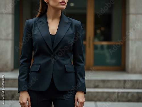 Wallpaper Mural Confident woman in a stylish suit, exuding poise and sophistication. Torontodigital.ca