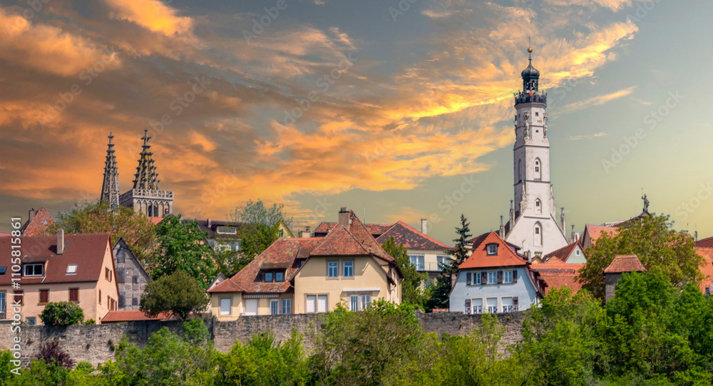 View the old Town Hall from the City Rothenburg ob der Tauber in bavaria germany View the old Town Hall from the City Rothenburg ob der Tauber in bavaria germany