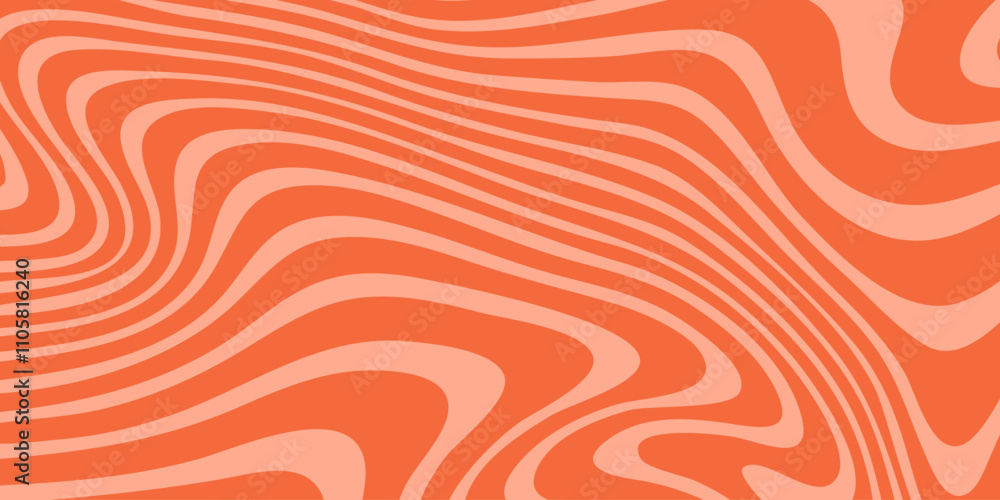 Abstract linear distorted pattern. Retro hippie red background with wavy psychedelic texture, optical illusion effect Abstract linear distorted pattern. Retro hippie red background with wavy psychedelic texture, optical illusion effect