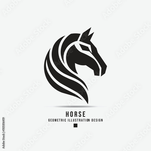 Elegant Horse Head in Geometric Style