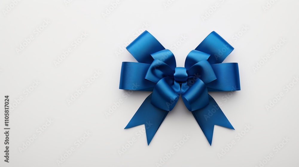 A Majestic Blue Ribbon Bow, A Perfect Gift Decoration A Majestic Blue Ribbon Bow, A Perfect Gift Decoration
