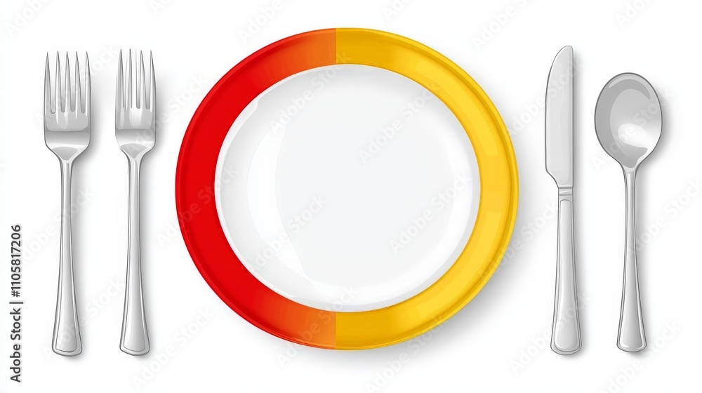 Clean and Colorful Plate on White Background Clean and Colorful Plate on White Background
