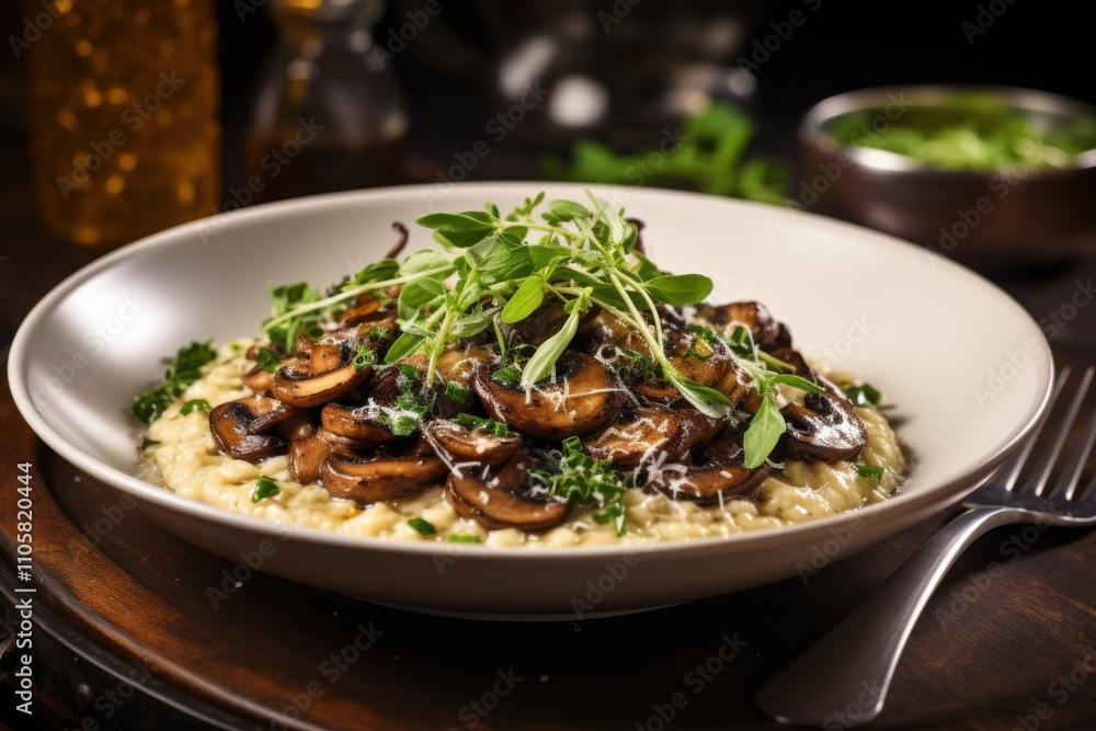 Savory Mushroom and Mashed Potato Dish with Brown Sauce Savory Mushroom and Mashed Potato Dish with Brown Sauce