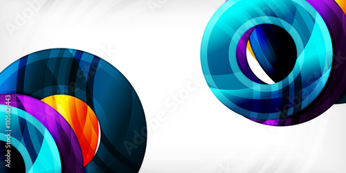 Circles, round elements, ring shapes premium background. Vector Illustration For Wallpaper, Banner, Background, Card, Book Illustration, landing page