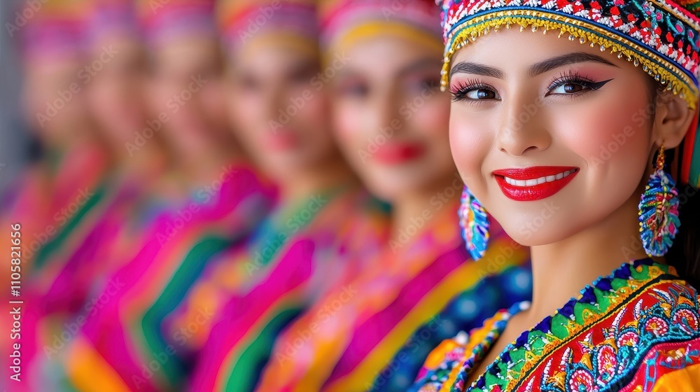Vibrant close-up of girls dancing in traditional clothing, with colorful patterns and glowing light reflecting off their smiles, Realism, Photography, Colorful Vibrant close-up of girls dancing in traditional clothing, with colorful patterns and glowing light reflecting off their smiles, Realism, Photography, Colorful