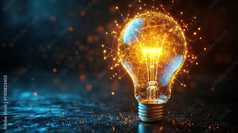 Glowing Light Bulb Connected to Pulsing Electric Current Illuminating Rhythmic Waves of Energy Glowing Light Bulb Connected to Pulsing Electric Current Illuminating Rhythmic Waves of Energy