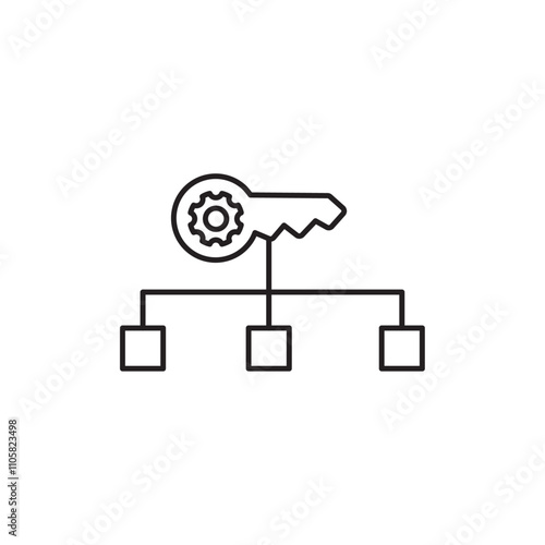 Key factor icon Thin isolated logo