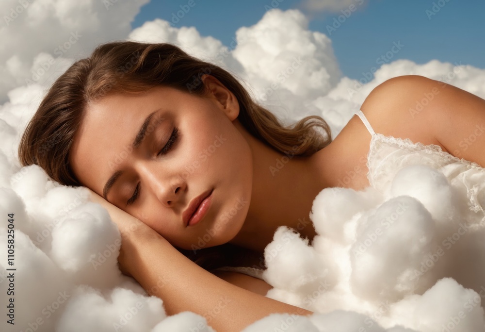 Angel girl sleeping on the clouds Angel girl sleeping on the clouds