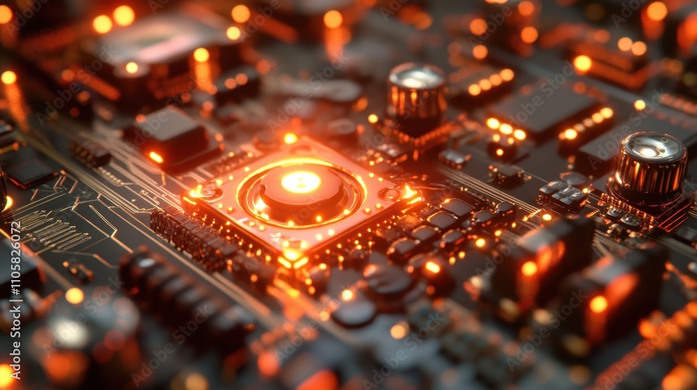 A futuristic closeup of quantum sensors glowing with radiant energy, surrounded by intricate detection equipment A futuristic closeup of quantum sensors glowing with radiant energy, surrounded by intricate detection equipment