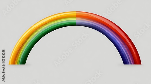 A clip art of a cheerful sun with a rainbow extending outward on a white background