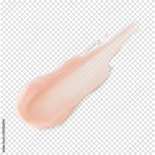 Pink lip balm or lip scrub mask stroke smear. Skin care texture beauty product realistic vector object