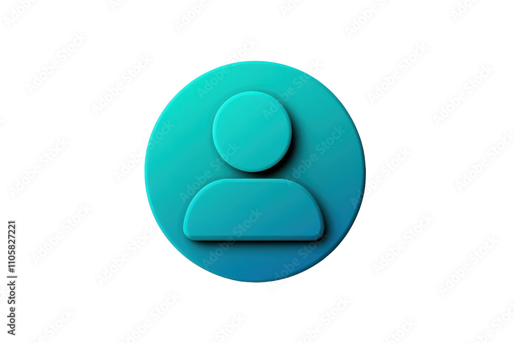 A modern, stylized avatar icon featuring a blue circular design. transparent background. A modern, stylized avatar icon featuring a blue circular design. transparent background.