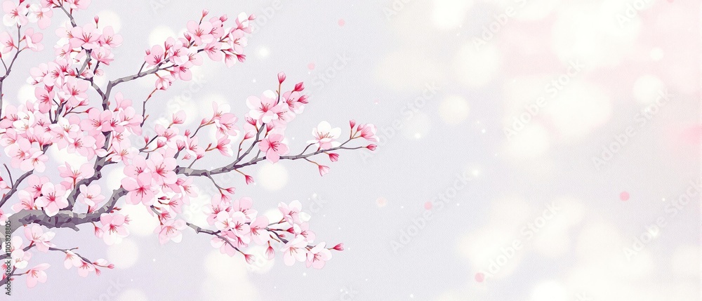 Artistic watercolor painting of cherry blossom tree branches, sakura, flowers, art, delicate Artistic watercolor painting of cherry blossom tree branches, sakura, flowers, art, delicate