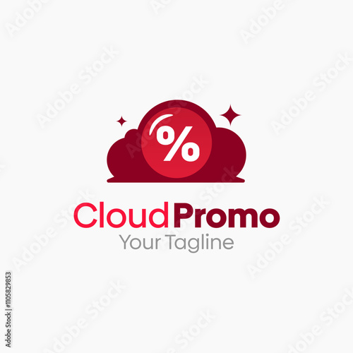 Cloud Promo Logo Design Template. Good for Business, Agency, Community and Organization. 