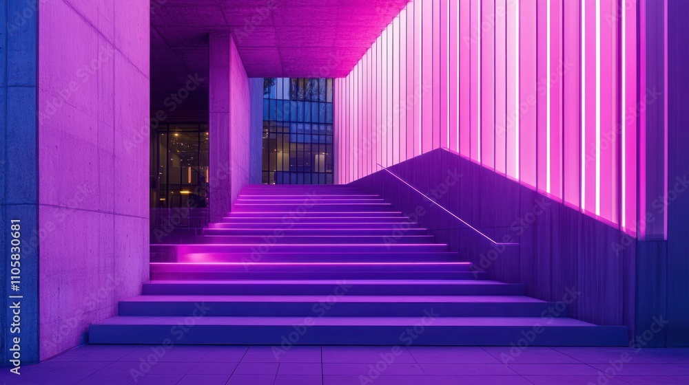 Illuminated Staircase Modern Building Architecture Design Illuminated Staircase Modern Building Architecture Design