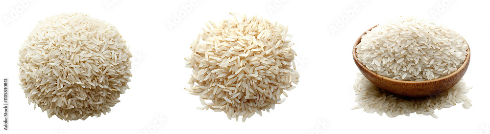 Set, Collection of Basmati Rice isolated on transparent background. Set, Collection of Basmati Rice isolated on transparent background.