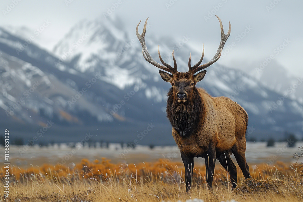 red deer against the backdrop of a mountain landscape,. red deer against the backdrop of a mountain landscape,.