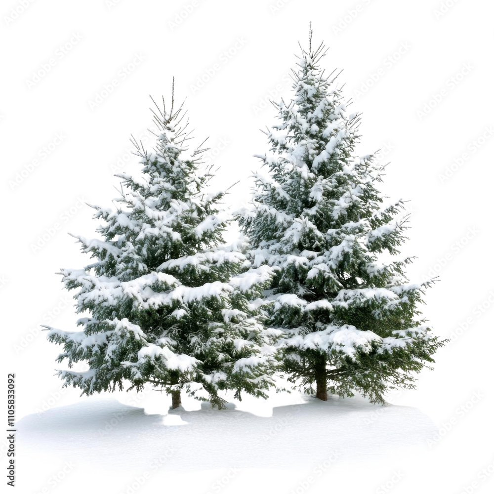 Fir tree with snow on transparent background. Vector illustration. Fir tree with snow on transparent background. Vector illustration.