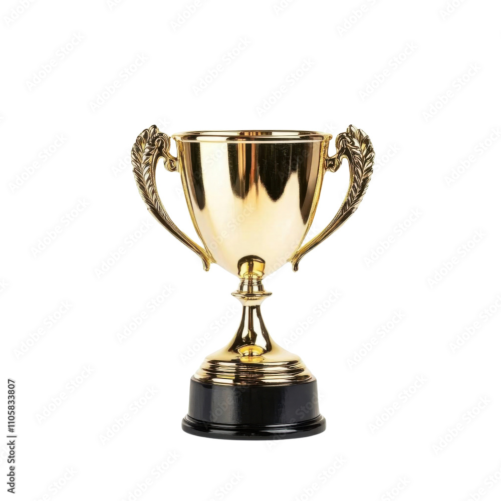 Realistic golden trophy cup isolated on transparent background. Vector illustration. Realistic golden trophy cup isolated on transparent background. Vector illustration.