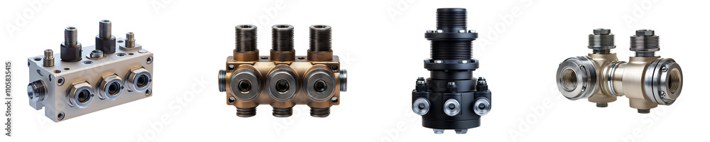 Set, Collection of Directional Valve isolated on transparent background. Set, Collection of Directional Valve isolated on transparent background.