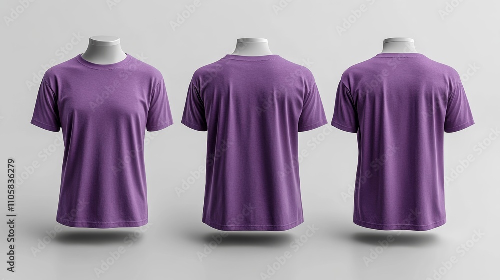 Lavender Thermal T-Shirt 3D Mockup. Generative AI
