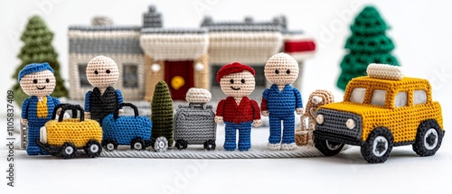 Adorable Crochet Amigurumi Travel Figures Vehicles