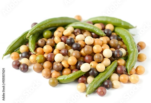 there are many different kinds of beans and beans on the table.