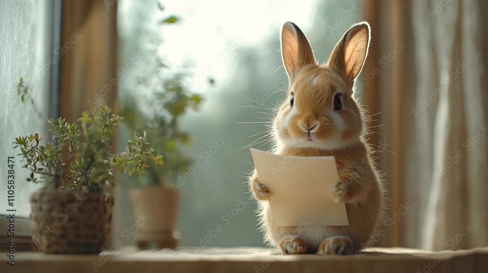 Rabbit in Business Suit Holding Contract Symbolizing Agility and Quick ...