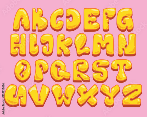 60s font shaped alphabet set