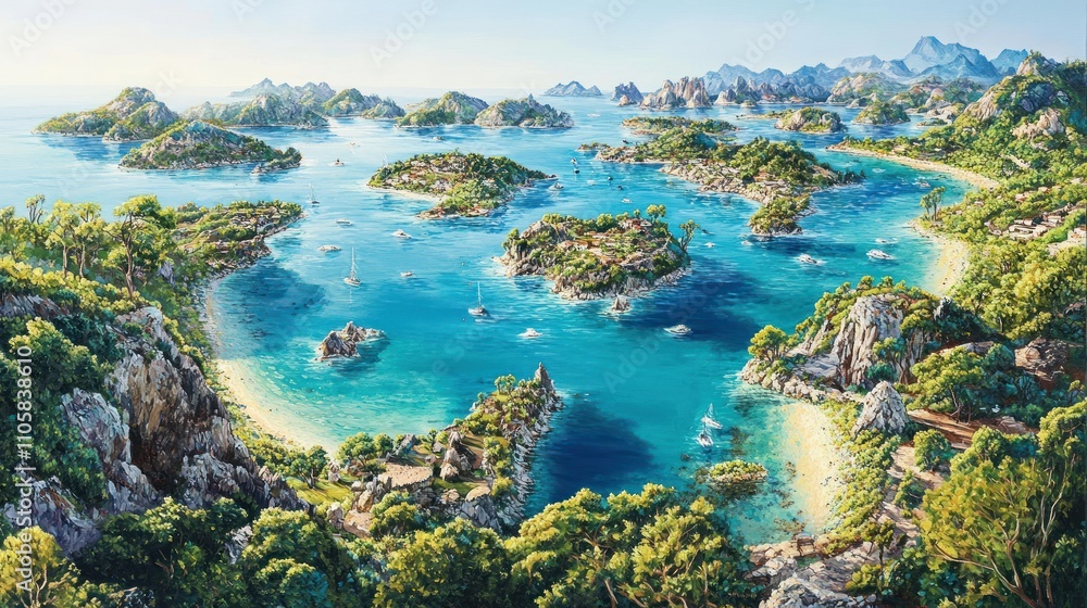 Idyllic Island Paradise Scenic Coastal View Idyllic Island Paradise Scenic Coastal View
