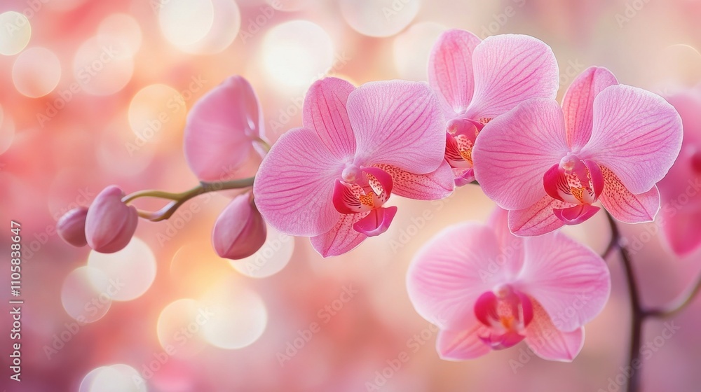 A soft focus close-up of orchid petals, their edges glowing in gentle light against a creamy bokeh backdrop A soft focus close-up of orchid petals, their edges glowing in gentle light against a creamy bokeh backdrop