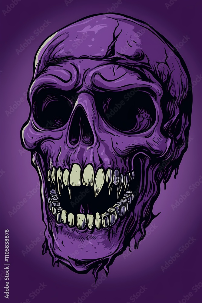 Purple Skull Illustration: A Ghastly Digital Artwork Purple Skull Illustration: A Ghastly Digital Artwork