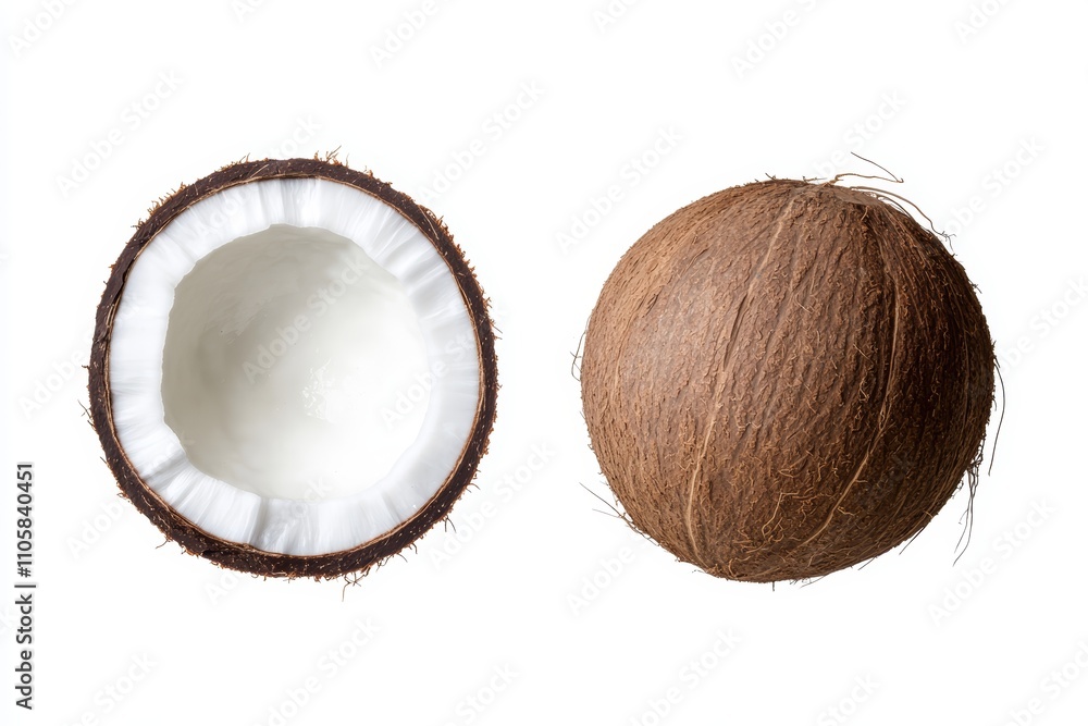 A close up of a coconut with the inside exposed A close up of a coconut with the inside exposed