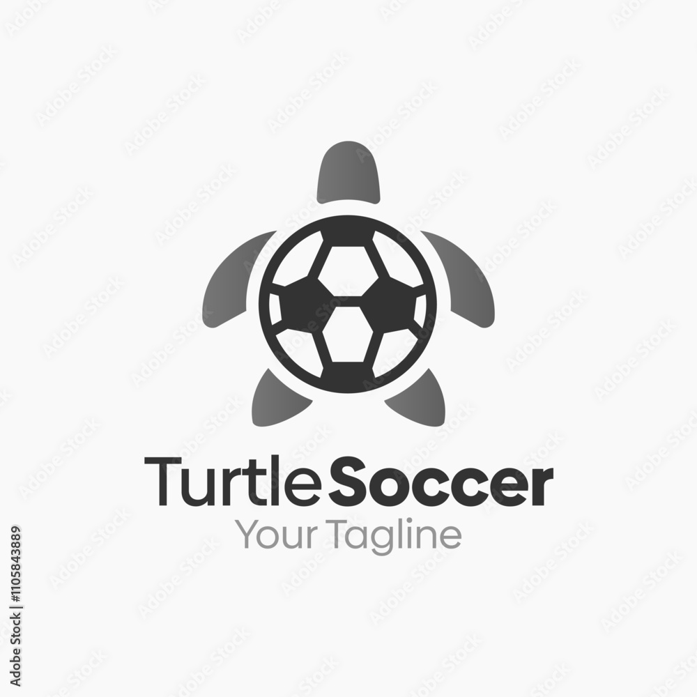 Obraz premium Turtle Soccer Logo Design Template. Good for Business, Agency, Community and Organization. 