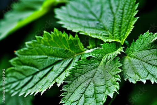 nettle leaf the fine hairs and detailed veins of a nettle leaf a photo