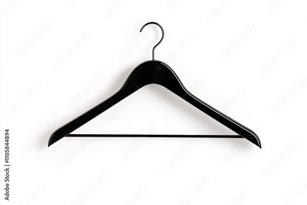 A black hanger is hanging on a white background A black hanger is hanging on a white background