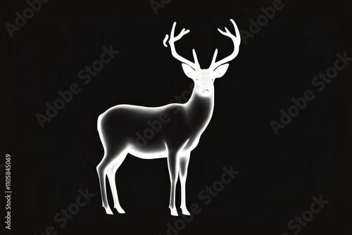 one deer pose photogram minimalism a number formed by a deer sta photo